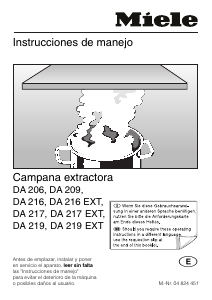 Manual de uso Miele DA 206 Campana extractora