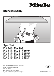 Bruksanvisning Miele DA 209 Köksfläkt