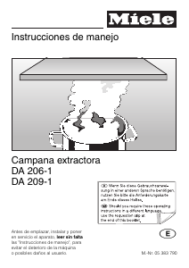 Manual de uso Miele DA 209-1 Campana extractora