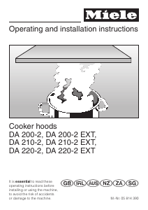 Manual Miele DA 210-2 Cooker Hood