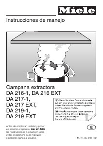 Manual de uso Miele DA 216-1 Campana extractora