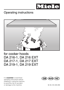 Manual Miele DA 216-1 Cooker Hood