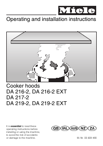 Manual Miele DA 216-2 Cooker Hood