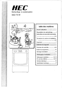 Mode d’emploi HEC SED 70 W Sèche-linge