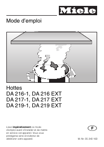 Mode d’emploi Miele DA 219-1 Hotte aspirante