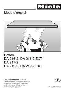 Mode d’emploi Miele DA 219-2 Hotte aspirante