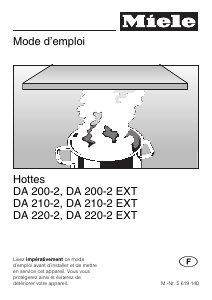 Mode d’emploi Miele DA 220-2 Hotte aspirante