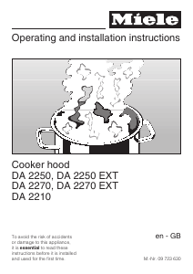 Manual Miele DA 2250 Cooker Hood