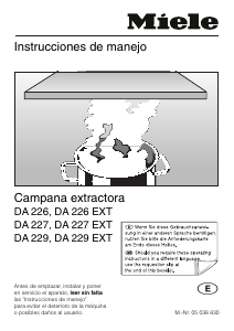 Manual de uso Miele DA 226 Campana extractora