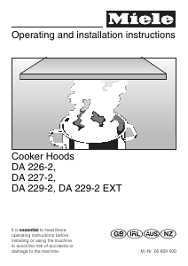 Manual Miele DA 226-2 Cooker Hood