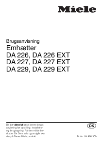 Brugsanvisning Miele DA 229 EXT Emhætte