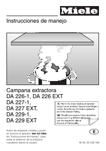 Manual de uso Miele DA 229-1 Campana extractora