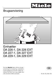 Brugsanvisning Miele DA 229-1 Emhætte