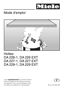 Mode d’emploi Miele DA 229-1 Hotte aspirante