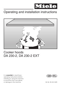 Manual Miele DA 230-2 Cooker Hood
