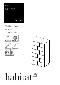 Kullanım kılavuzu Habitat Hana (78x50x146) Şifoniyer