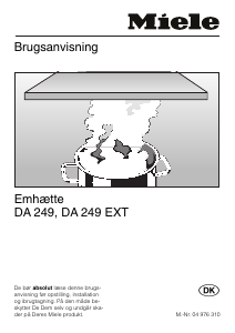 Brugsanvisning Miele DA 249 EXT Emhætte