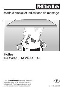 Mode d’emploi Miele DA 249-1 Hotte aspirante