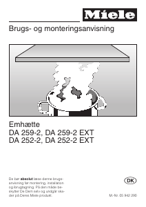 Brugsanvisning Miele DA 252-2 Emhætte