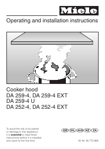 Manual Miele DA 252-4 Cooker Hood