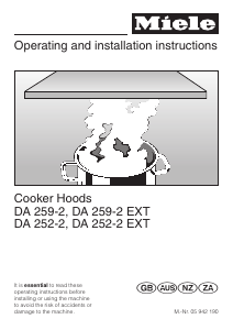 Manual Miele DA 259-2 Cooker Hood