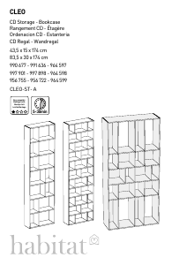Hướng dẫn sử dụng Habitat Cleo (83.5x30x174) Tủ sách