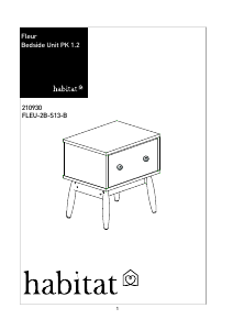 説明書 Habitat Fleur ベッドサイドテーブル