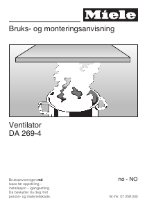 Bruksanvisning Miele DA 269-4 Kjøkkenvifte