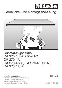 Bedienungsanleitung Miele DA 270-4 Dunstabzugshaube