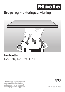 Brugsanvisning Miele DA 279 EXT Emhætte