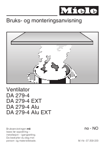 Bruksanvisning Miele DA 279-4 Kjøkkenvifte