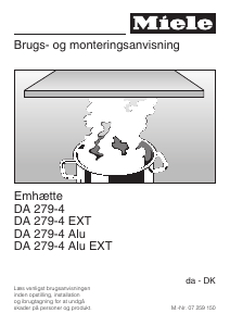 Brugsanvisning Miele DA 279-4 Emhætte