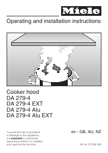 Handleiding Miele DA 279-4 EXT Afzuigkap