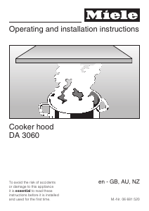 Manual Miele DA 3060 Cooker Hood