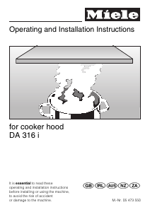 Manual Miele DA 316 i Cooker Hood
