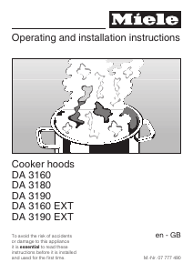 Manual Miele DA 3160 Cooker Hood