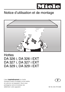 Mode d’emploi Miele DA 329 i Hotte aspirante