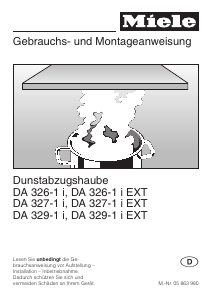 Bedienungsanleitung Miele DA 329-1 i Dunstabzugshaube