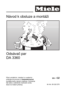 Manuál Miele DA 3360 Odsavač par
