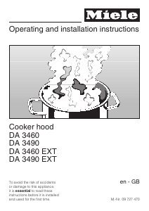 Manual Miele DA 3460 Cooker Hood