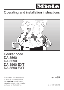 Manual Miele DA 3560 Cooker Hood