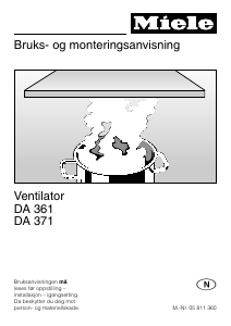 Bruksanvisning Miele DA 361 Kjøkkenvifte