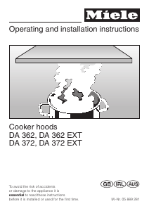 Manual Miele DA 372 Cooker Hood