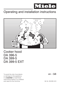 Manual Miele DA 396-5 Cooker Hood