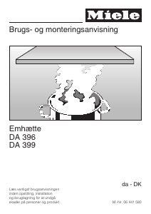 Brugsanvisning Miele DA 399 Emhætte