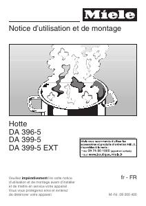 Mode d’emploi Miele DA 399 Hotte aspirante