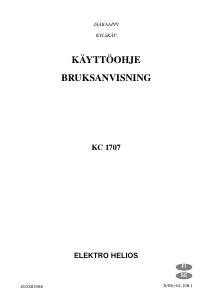 Bruksanvisning ElektroHelios KC1707 Kylskåp