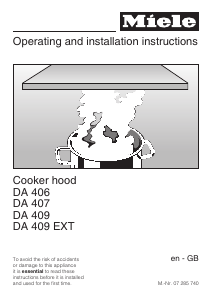 Manual Miele DA 406 Cooker Hood
