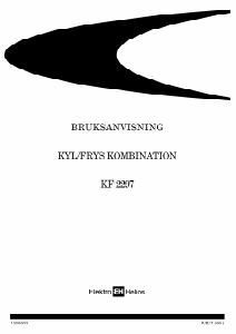 Bruksanvisning ElektroHelios KC1697 Kyl-frys