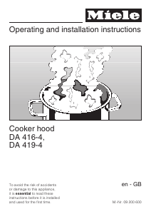 Manual Miele DA 416 Cooker Hood